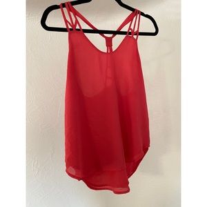 Sheer bright pink racerback tank